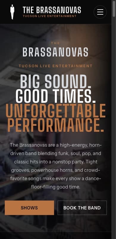The Brassanovas mobile website preview